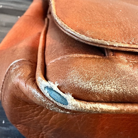 American Angel tan leather mail bag 1980’s side body bag - Picture 11 of 15